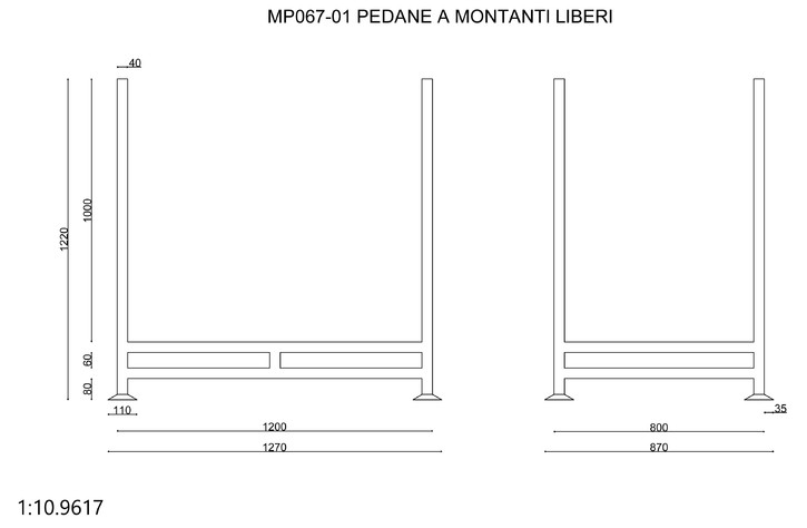 Pallet pedane con montanti liberi Pallet pedane con montanti liberi