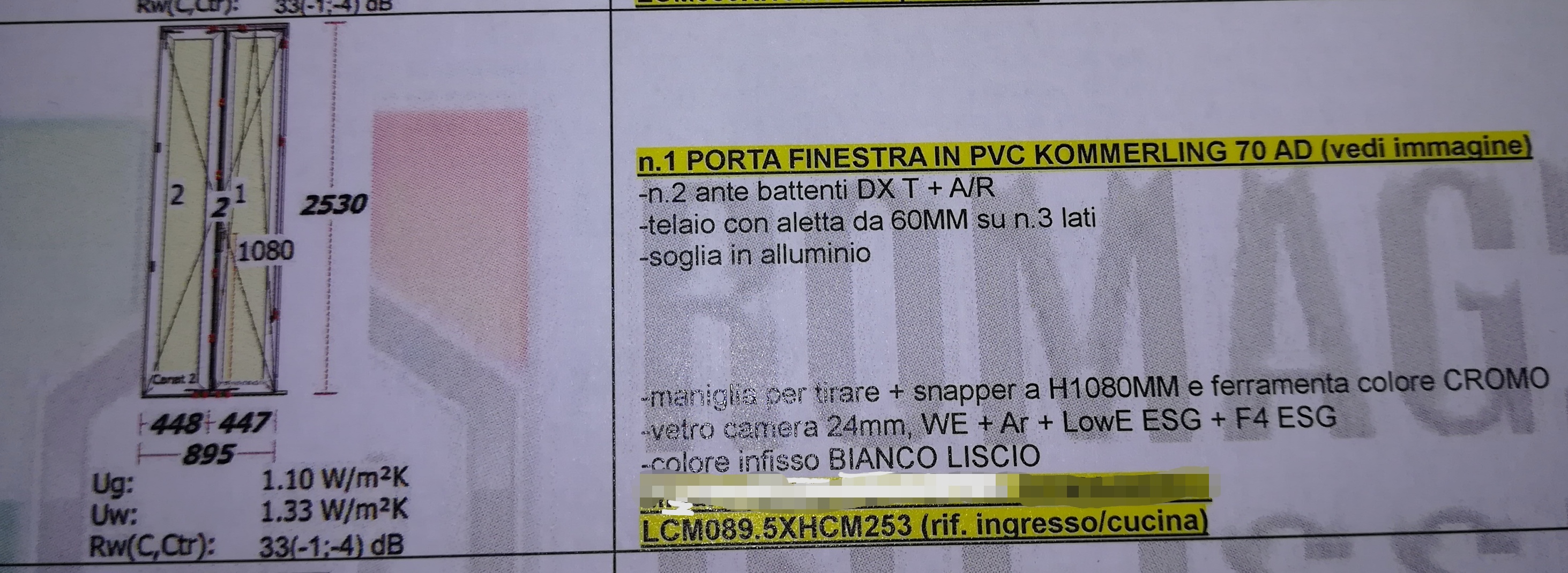 Portafinestra e persiana misure 895x2530 Portafinestra e persiana misure 895x2530