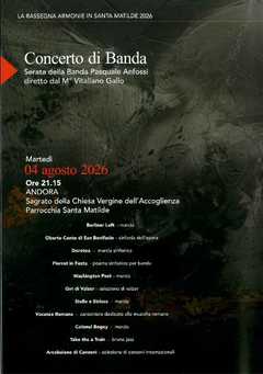 <br><br>Banda P. Anfossi Concerto Andora SV 2026 dirige il M* Vitaliano Gallo<br><br><br>Giove