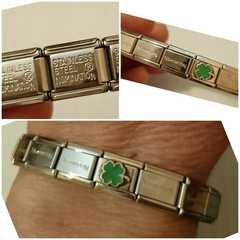 Bracciale Nomination Composable originale da donna con quadrifoglio verde di smalto