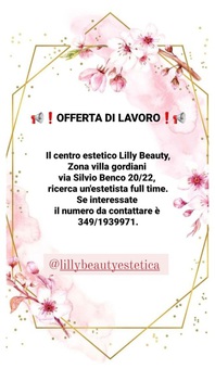 CERCASI ESTETISTA 