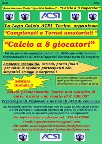Campionato di calcio a 8 da Ottobre 2024 in Torino