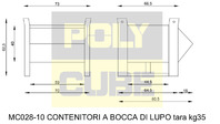 Cassoni contenitori in lamiera a bocca di lupo