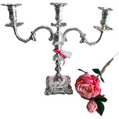  Per chiusura negozio vendo a prezzo scontato, candeliere stile inglese, in argento sheffield, port